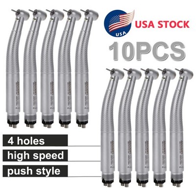 1-10pcs Dental High Speed E-generator LED Handpiece Push 4 Spray 4 Hole SANDENT