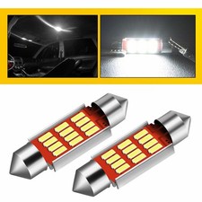 2pcs White 6418 6411 36mm Led License Plate Tag Light For Bulb Bmw Audi Kia