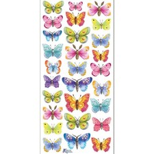 Violette Stickers - Colorful Foil Butterflies Sticker Sheet - Stationery Crafts