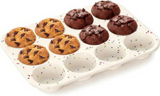 Silicone Muffin Pan for Baking: 12 Cup Muffin Pan with Metal Reinforced Frame