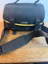 Nikon Camera Bag Black Padded DSLR Shoulder Case w/ Dividers Strap