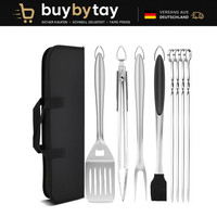 GrillzubehöR Set 9-Teilig Edelstahl Bbq Werkzeug FüR MäNner Mit Tragetasche