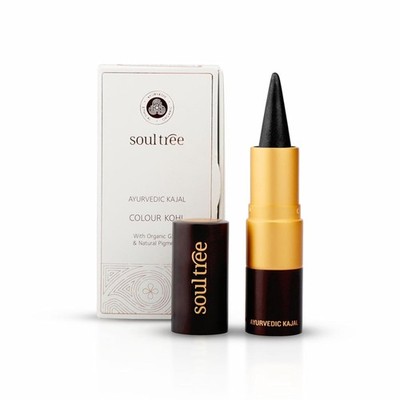 SoulTree Ayurvedic Kajal | Pure Black 011 | Black Shade 3gm