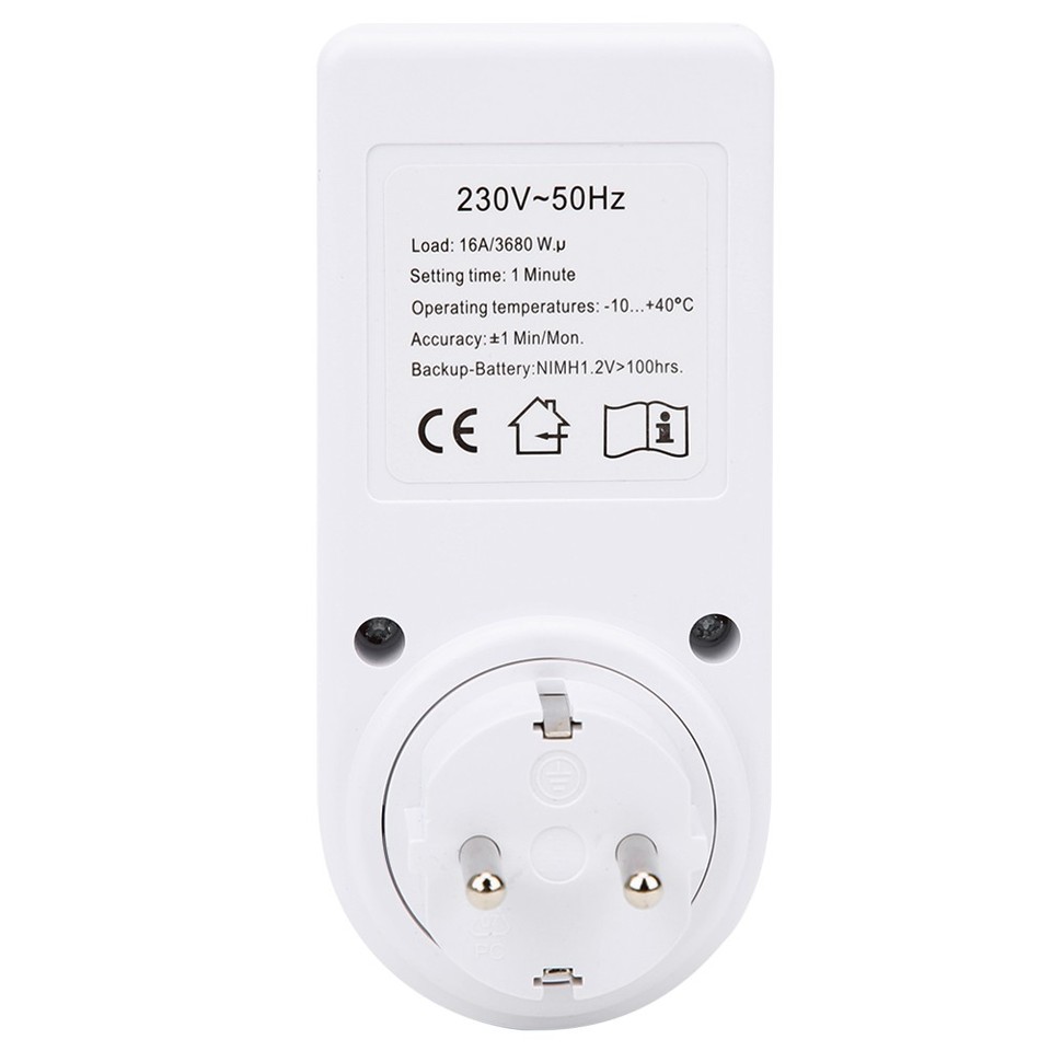 ~Electrical Time Control Switch Plug&in Timer Socket LCD Display TM03 ...