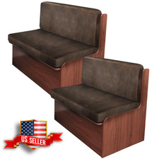 Leather Look RV Dinette Cushion Covers 2 Backrest 2 Bench Brown
