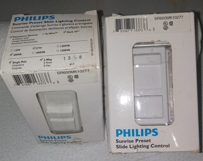 (2) New  Philips Sunrise Preset Lighting Control Fluorescent Dimmer SR600MK10277