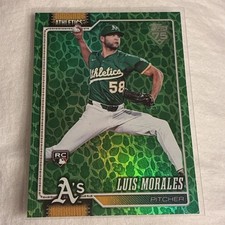 2026 Topps Series 1 Luis Morales #259 Rookie Holiday Easter Green Foil A's