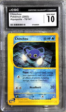 Pokemon Card Chinchou CGC 10 Gem Mint, e-Reader Aquapolis 70/147, WOTC 2003 on eBay