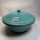 Vintage Turquoise Fiestaware Covered Casserole, Homer Laughlin