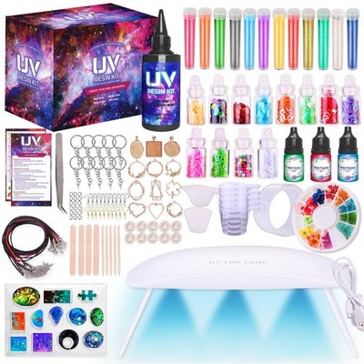 UV Resin Jewelry Making Kit with Silicone Molds UV Light,DIY Kits Jewelry Bra...