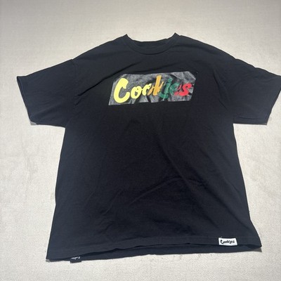 Cookies T Shirt Mens XL Original Logo Script Streetwear Weed Rapper Black