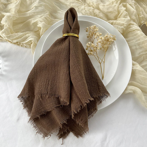 12PZ 42x42cm Tovaglioli Panno Garza Cotone Taglia Grande Tovagliolo Riutilizzabile Tea Tovagliolo   - Foto 42 di 48