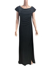 X by XSCAPE Women’s slinky off shoulder drape maxi dress 12 Black XC163