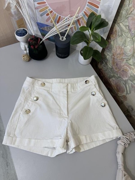 Women Zebra Shorts White Elastane L
