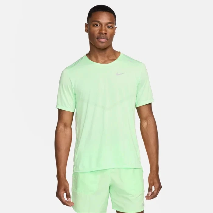 Nike Dri-FIT Rise 365 Mens Short-Sleeve Running Training Gym Top Green M L XL