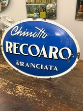 Targa smaltata e bombata RECOARO-CHINOTTO-ARANCIATA Italy anni’50