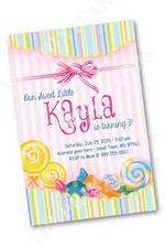 CANDY LAND SWEETS Printable Birthday Party Invitation 1st Baby Shower Wedding