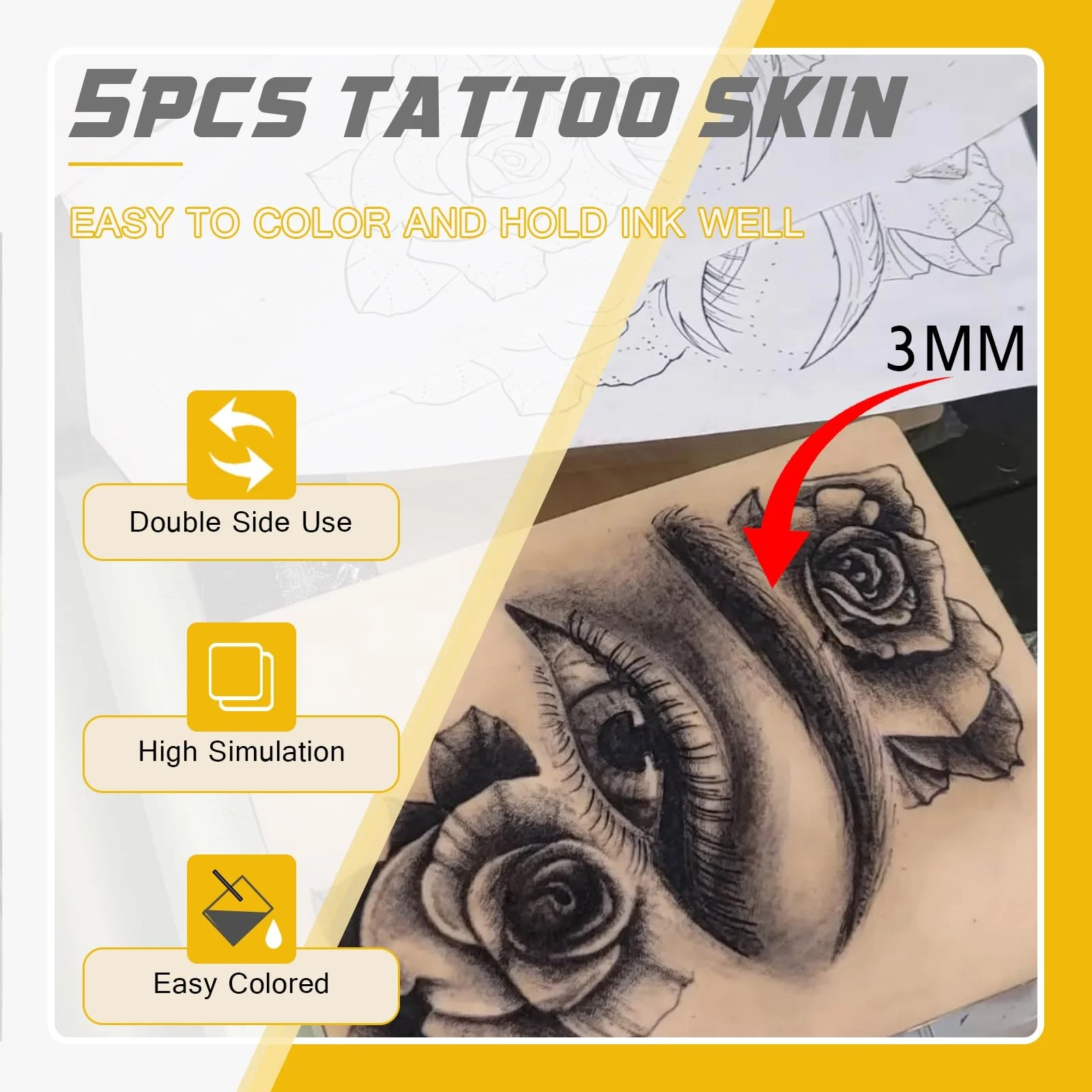 Narkysus 3mm Tattoo Practice Kit for Beginners 67Pcs Starter Pink image 3