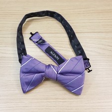 ALFANI Mens Bow Tie Purple Stripe Pre-Tied Bowtie