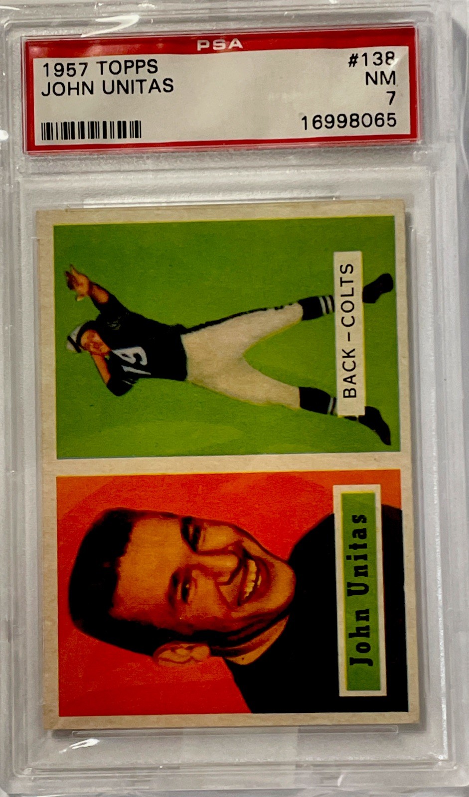 1957 Topps - Johnny Unitas #138 (RC) PSA 7 view 4