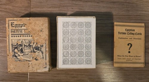Vintage Egyptian Fortune Telling Cards w/ 79 Cards & Instructions Complete + Box