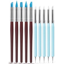 Silicone Clay Sculpting Tool - 10Pcs Modeling Dotting Tool for Pottery Craft,...