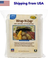 Pellon Wrap-N-Zap Cotton Quilting Batting Off-White 45x36 Microwave Safe 1 Pack