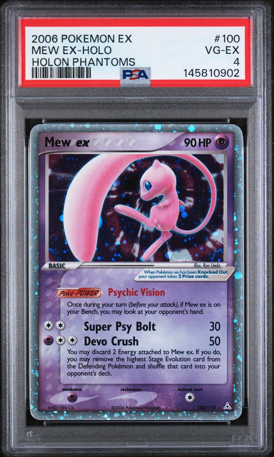 Mew ex #100/110 Ultra Rare EX Holon Phantoms Pokemon 2006 PSA 4