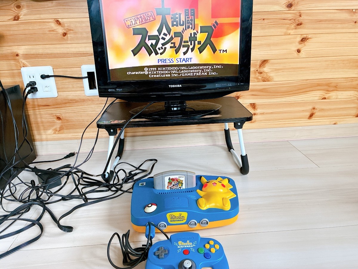 Nintendo 64 Console Pikachu Blue Yellow box Set Japan Tested