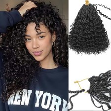 Boho Gogo Curl Crochet Hair Protein Fiber Pre Looped Curly - 18 Inch 9 Packs 1B