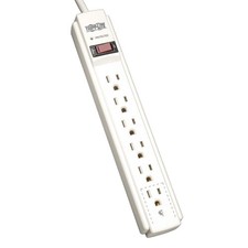 TRIPP LITE TLP604 Surge Protector Strip,6 Outlet,Gry 2MY53
