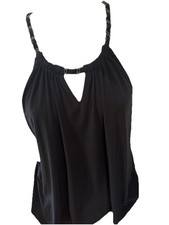 🔥Laundry by Shelli Segal Tiered Halter Dress Women’s 10 Black Layered Shift