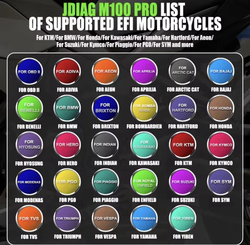 JDiag M100 Pro - Professional Motorcycle Diagnostic Scanner | Free Shipping - Image 3 of 4