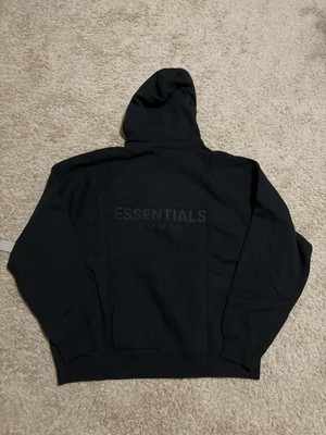 Fear of God FOG Essentials Hoodie Black Stretch Limo SS21 X Large New SHIPS ASAP