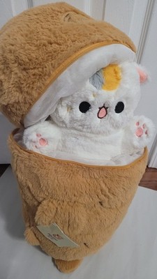 26 inch Taiyaki Pillow Cat Plush Pillow Giant Kitten Inside Fish 2 in 1 Plushies