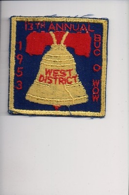 1953 West District 13th Annual Buc O Wow patch