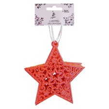 Christmas Tree Decoration Glitter Star Ornament X 6 18. 5x9. 5x1. 5cm
