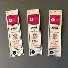 1989 MLB National League Championship Series (2) Game 3 (1) Game 4 Ticket Stubs