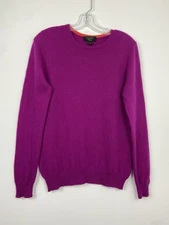 Cashmere Charter Club Luxury Womens Fuchsia Pink Sz M  Sweater 100% Cashmere