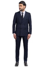 Abito Doppiopetto Uomo Vestito Cerimonia Elegante Completo Sartoriale VEQUE