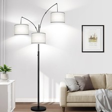 Dimmable Floor Lamp 3 Lights Black Arc Floor Lamp Modern Tall Standing Tree Lamp