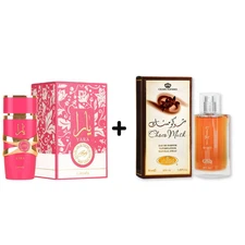 2pc Bundle: Lattafa Yara Candy 3.4oz & Al-Rehab Choco Musk 1.65oz EDP Spray Set