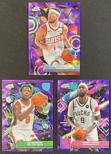 Lot 3 Devin Booker OG Anunoby 2025-26 Topps Cosmic Chrome /150 Purple