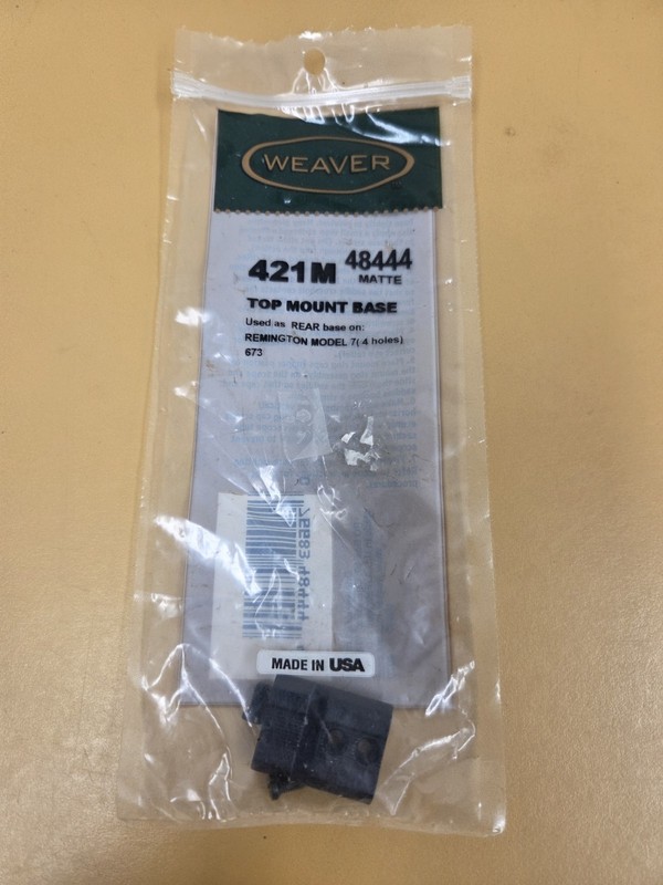 Weaver Top Mount Base 421M Gloss Black - 48444