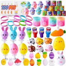 100PCS Easter Egg Fillers Basket Stuffers for Kids Boys Girls, Assortment Toy...