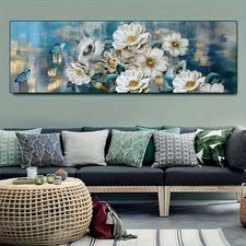 Spring Floral and Butterfly Canvas Painting Canvas Wall Art Mural Wall Picture