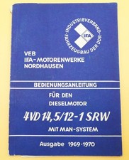 Bedienungsanleitung Dieselmotor mit MAN System VEB Ifa Nordhausen Original