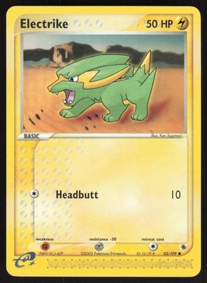 Electrike 52/109 Common Ruby & Sapphire Pokemon Lightly Played