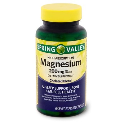 60 Count Magnesium Mineral Supplement 200mg Dietary Health Support