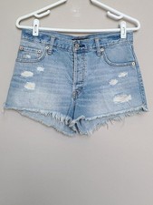Abercrombie and Fitch button fly cutoff jean shorts sz 25 distressed